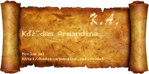 Kádas Armandina névjegykártya